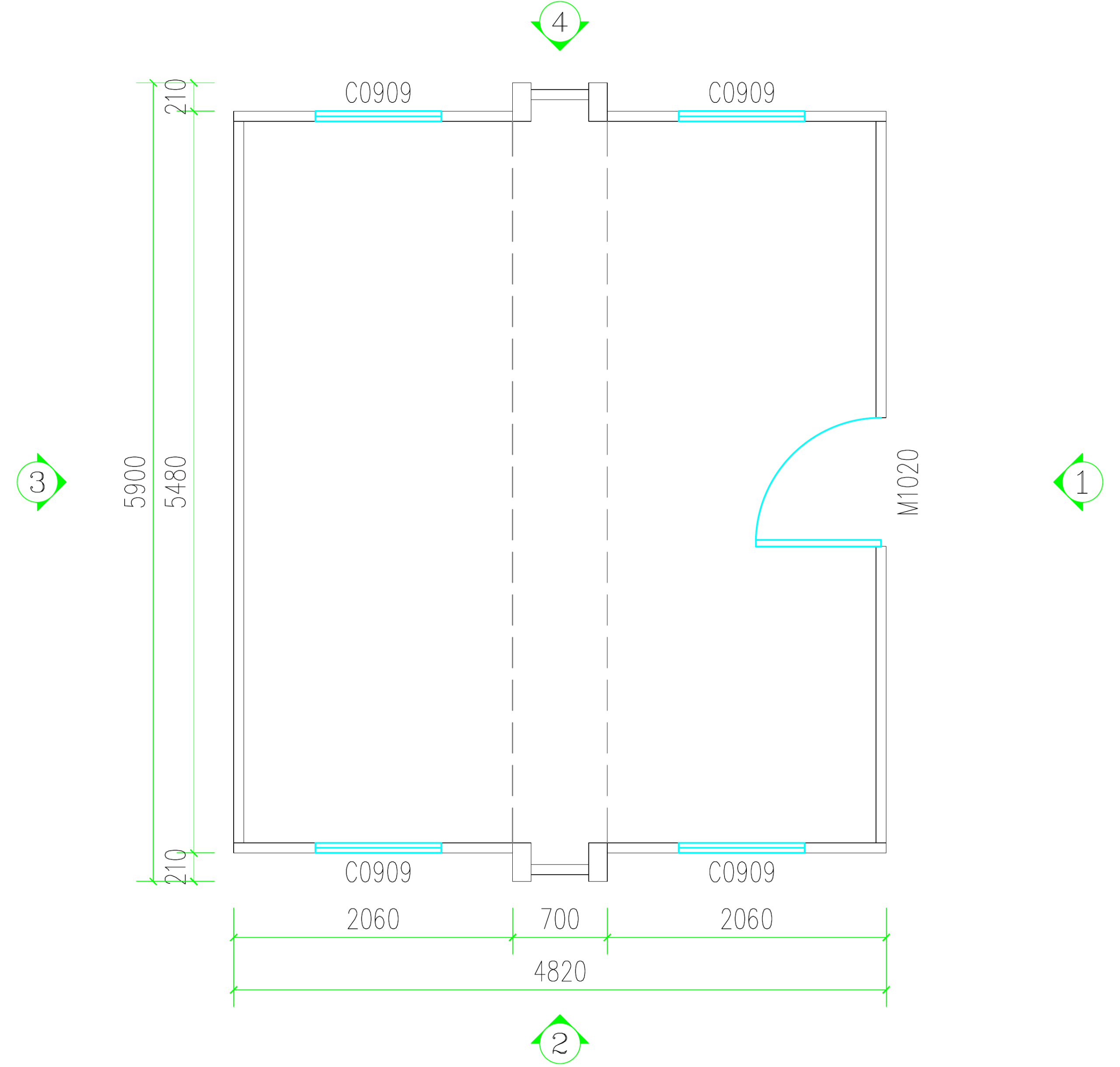 Plano de planta del Módulo Expandible 20 pies